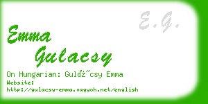 emma gulacsy business card